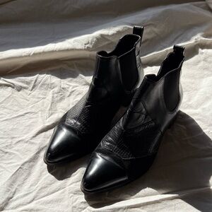 Coach Black Patchwork Ankle Boots